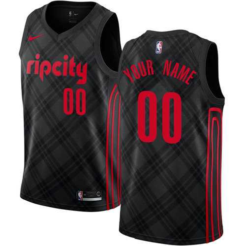Men & Youth Customized Portland Trail Blazers City Edition Nike Black Jersey